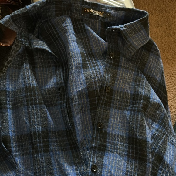 Blue and Black Plaid Women's Dress - Picture 9 of 9